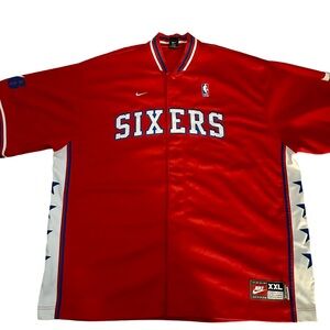 Philadelphia 76ers Sixers 1977 Nike Rewind Warmup Shooting Shirt